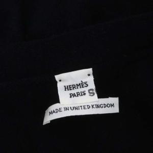 HERMES セリエボタン カシミヤ Vネックカーディガン ニット 長袖 38 ブラック
