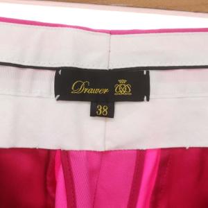 Drawer 近年モデル M.SUMMER2 キュプラコットンタックパンツ ワイド ジップシュライ 38 L ピンク