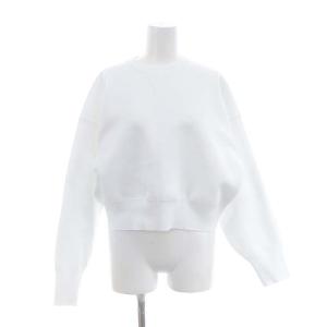 23SS スウェットライク ショート カットソー 長袖 クロップド丈 白 ホワイト