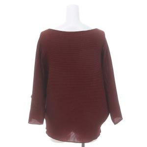 me ISSEY MIYAKE ワッフルプリーツドルマンプルオーバーブラウス シャツ カットソー 長袖 プルオーバー F 茶 ブラウン