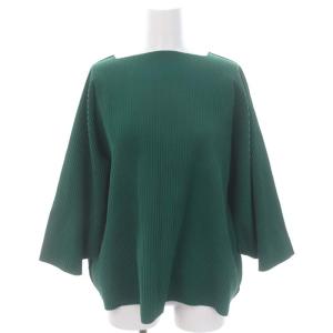 21AW POLYGON プリーツドルマンスリーブブラウス カットソー 長袖 プルオーバー F 緑 グリーン