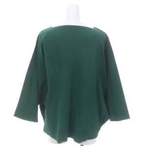 me ISSEY MIYAKE 21AW POLYGON プリーツドルマンスリーブブラウス カットソー 長袖 プルオーバー F 緑 グリーン