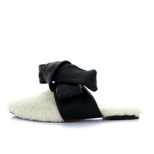 3.1 phillip lim for Target SHF9-T636SHH Maia ボアリボンスリッパサンダル フラット 38 25cm 白 ホワイト