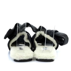 3.1 phillip lim for Target SHF9-T636SHH Maia ボアリボンスリッパサンダル フラット 38 25cm 白 ホワイト