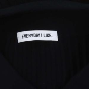 EVERYDAY I LIKE 23SS ポロシャツニットカーディガン 長袖 リブ 黒 ブラック