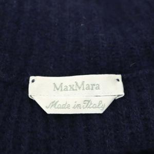Max Mara カシミヤ ウール Vネックニット セーター 長袖 リブ プルオーバー M 紺 ネイビー