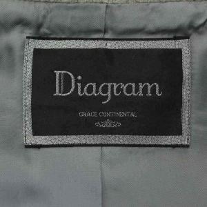 Diagram GRACE CONTINENTAL ウール 丸襟コート ステンカラー アウター ロング 36 S グレー 黒 ブラック