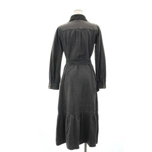 Diagram GRACE CONTINENTAL デニム刺繍衿ワンピース マキシ ロング 長袖 ステンカラー レース 36 S グレー 0320431080