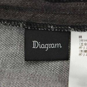 Diagram GRACE CONTINENTAL デニム刺繍衿ワンピース マキシ ロング 長袖 ステンカラー レース 36 S グレー 0320431080