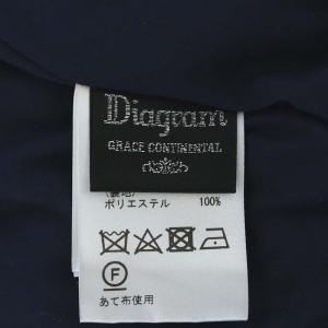 Diagram GRACE CONTINENTAL FOXファー付ニット ワンピース ロング ミモレ丈 長袖 ハーフボタン ベルト付き 36 紺 ネイビー