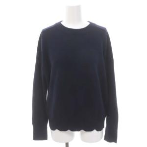 Plage 22AW セットアップ 上下 スーパーファインウールカシミヤスカラニット セーター 長袖 フレアスカート ロング 紺 ネイビー
