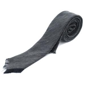 フリンジ ナロー ネクタイ 黒 ブラック 白 ホワイト