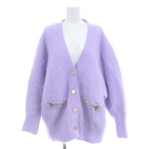 22AW ビットアンゴラ カーディガン 長袖 ニット ウール 36 ラベンダー