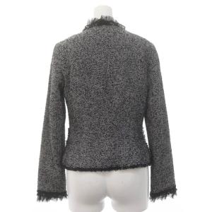 EPOCA スーツ セットアップ 上下 ツイード ジャケット スカート ひざ丈 38 黒 白 ブラック ホワイト