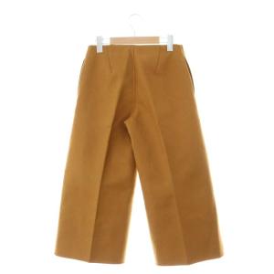 Drawer ウールセンタープレスドパンツ ワイド クロップド ジッパーフライ 34 キャメル