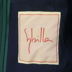 SYBILLA ワンピース ロング丈マキシ丈 七分丈 Vネック バックファスナー ウール M 緑 グリーン