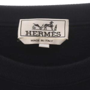 HERMES サイドライン スウェット トレーナー 裏起毛 長袖 L ダークネイビー
