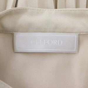 CELFORD 21SS シャツプリーツワンピース マキシ ロング ノースリーブ 36 S ベージュ