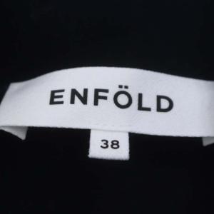ENFOLD 22SS ダンボール スウェットレイヤーPULLOVER カットソー チュニック 長袖 アシンメトリー 切替 38 紺 水色