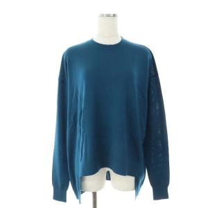 ハイゲージウールBOXPOニット カットソー 長袖 ウール 38 ブルーグリーン
