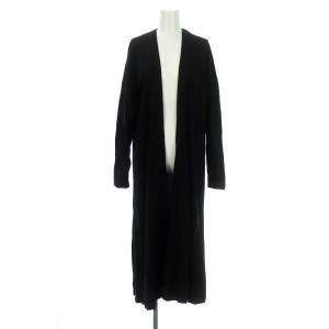 ハイツイスト 天竺 カットガウン カーディガン ロング 長袖 コットン 38 黒 ブラック