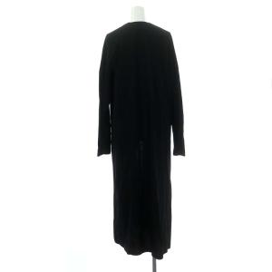 ENFOLD ハイツイスト 天竺 カットガウン カーディガン ロング 長袖 コットン 38 黒 ブラック