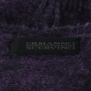 Ermanno Scervino スパンUネックニット セーター 長袖 スパンコール 装飾 紫 パープル