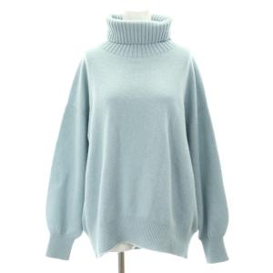 21AW ウールカシミヤタートルネックプルオーバー ニット セーター 長袖 水色 ライトブルー