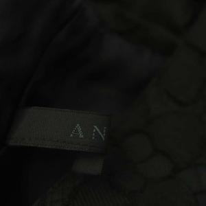 ANAYI ワンピース 膝丈 ノースリーブ リボンベルト付き 38 黒 ブラック