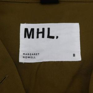 MHL. 23SS LIGHT COTTON DRY TWILL 半袖 シャツ 2 カーキ