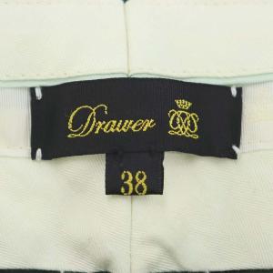 Drawer ウールカシミヤチェックパンツ テーパード 38 緑 黒 黄