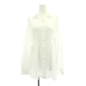 SNIDEL 23AW シャツセットニットベアトップス ブラウス 長袖 前開き ウール アルパカ混 F 白 ダークグレー ホワイト