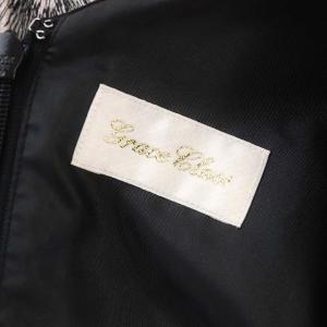 Grace Class ローズ刺繍ドレス ドッキングワンピース Vネック ロング ノースリーブ 38 黒 オフホワイト ブラック