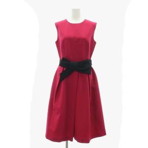 タックトリアセドレス ロング丈 マキシ丈 ノースリーブ バックファスナー リボン 38 L ピンク