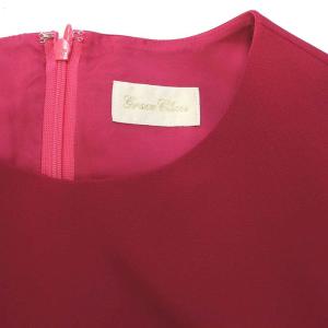 Grace Class タックトリアセドレス ロング丈 マキシ丈 ノースリーブ バックファスナー リボン 38 L ピンク