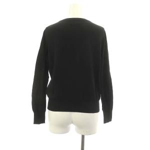 LANVIN en Bleu グログランフラワーカーディガン ニット 長袖 38 黒 ブラック