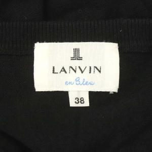 LANVIN en Bleu グログランフラワーカーディガン ニット 長袖 38 黒 ブラック