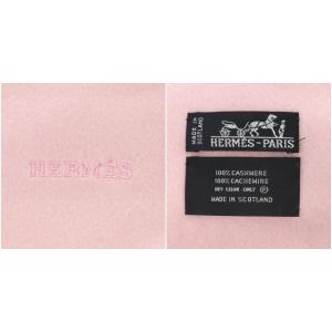 HERMES ストール 大判 カシミヤ フリンジ ピンク