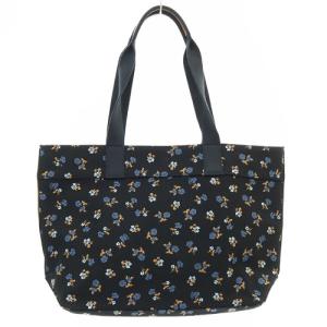 COACH キャンバス フローラル トートバッグ ハンドバッグ ロゴ 黒 ブラック F25903