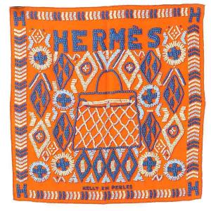 スカーフ プチカレ カレ45 kelly en perles 真珠でできているケリー オレンジ