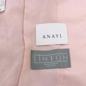 ANAYI 22AW ラメモールツイードクルージャケット ノーカラージャケット フリンジ モヘヤ混 36 ピンク