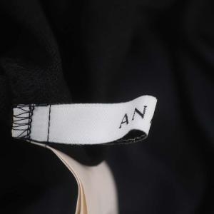 ANAYI 22AW リネン調オックスポケット付き ワンピース ベルト付き ロング ノースリーブ 38 黒 ブラック