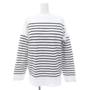 21SS Coco Stripe T No4 カットソー ロンT Tシャツ 長袖 ボーダー ボートネック 白 ホワイト 黒