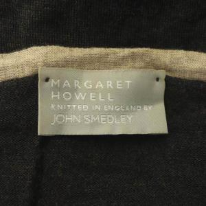 MARGARET HOWELL ×john smedley ウール Vネックカーディガン ニット 長袖 薄手 2 ダークグレー