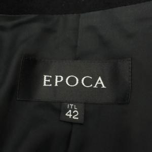 EPOCA テーラードジャケット ウール タック 3B ビジューボタン 総裏地 42 黒 ブラック