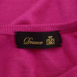 Drawer 18Gカシミヤシルククルーネックニット カットソー 長袖 ピンク