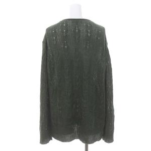 Theory 23SS Neo Sag Harbor LS Cable PO ニット セーター 長袖 透かし編み リネン S モスグリーン