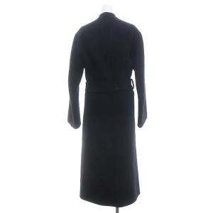 BLAMINK 23AW ウールカシミヤVカラーベルテッドコート 36 ブラック