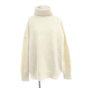 22AW ミドルゲージタートルニット セーター ウール 長袖 オフホワイト