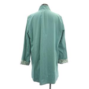 Leilian スプリングコート スタンドカラー 裏地レオパード ステッチ 9 水色 ライトブルー